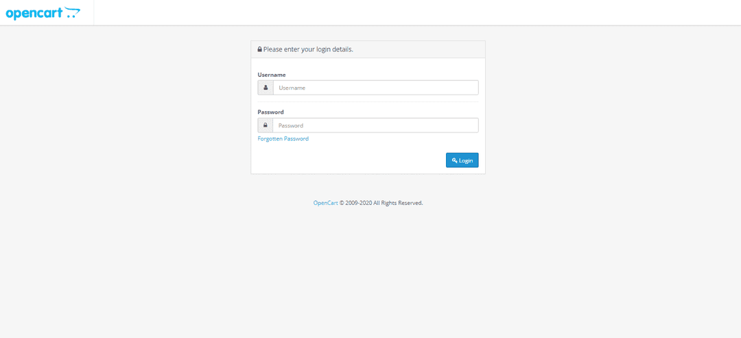 login opencart